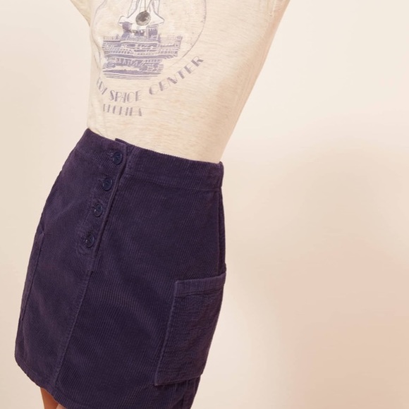 Reformation Purple Corduroy  Skirt sz4 - Picture 5 of 8